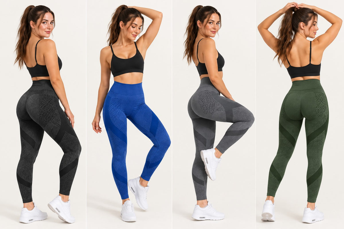 Calzas CALFIT en negro, azul, gris y verde