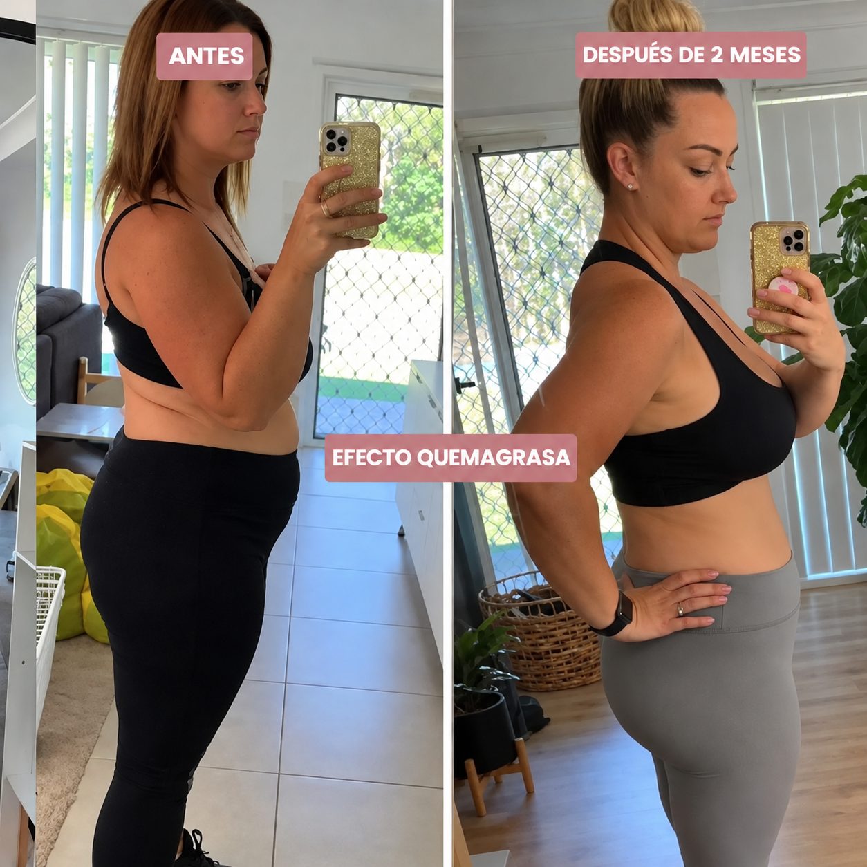 Antes y después de 2 meses: efecto quemagrasa